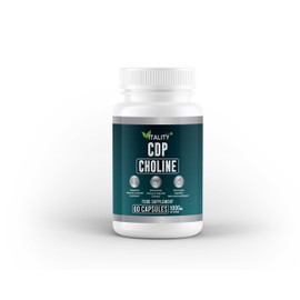 CDP Choline Complex | 1000mg Per Serving | 500mg CDP Choline + 150mg Alpha GPC + 250mg Acetyl L-Carnitine + 100mg Phosphatidylserine | Focus, Memory & Cognitive Support | 60 Capsules