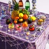 Oudain 12 Pcs Iridescent Tablecloths and Fish Net Decorative Set