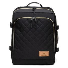 Hand Luggage for Ryanair Multifunctional Carry-On Travel Backpack Size 40x25x20cm Baggage Cabin Flight Weekend Backpack Carry On Bag Travel Color Black with Golden Zipper [102]