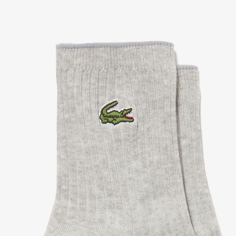 Lacoste Women's Croc Emblem Plain Short Socks, white
