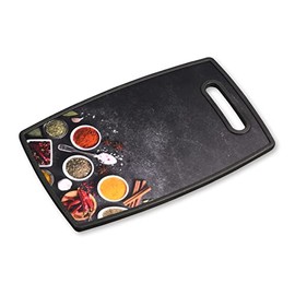 KESPER 30816 Schneide- & Servierbrett, Kunststoff, Motiv SPICES/Schneidbrett
