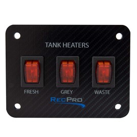 RecPro RV Toggle Switch | RV Tank System Control Panel Switch | Gang Kit System | Tank Heating Pad Toggle Switch | RV Tank Heater Panel (3 Toggles)