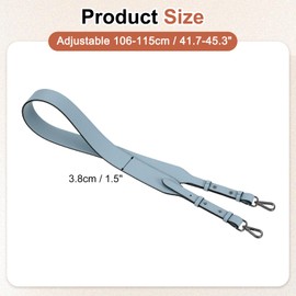 sourcing map PU Leather Purse Strap, 41.7"-45.3" Adjustable Crossbody Replacement Straps 1.5" Width for Handbags, Shoulder Bag (Blue, Black Clasp)