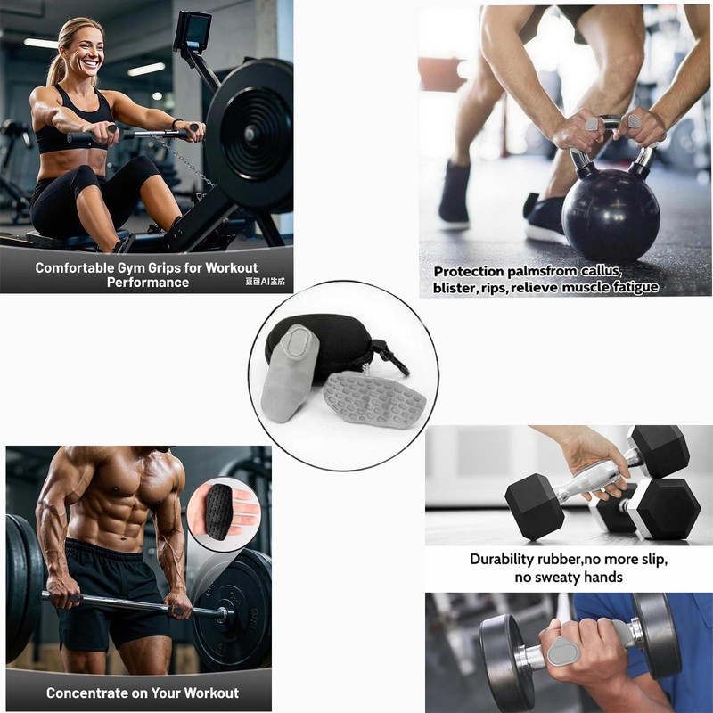 Non-Slip Gym Grips for Men and Women,Weight Lifting Hand Grips