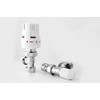 Greened House Trieste Angled White Thermostatic Radiator Valve Bi-Directional/Towel Rail