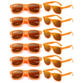 Dwenarry Orange Sunglasses Bulk Adult Party Sunglasses 12 Pack Retro Wholesale Unisex Shades Set，Summer Festivals