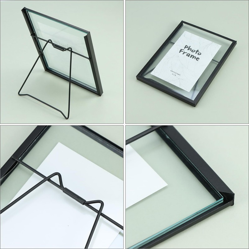 QWORK® 2 Pieces 15 x 20 cm Glass Picture Frame,