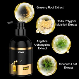 WAWJ® Anti-Hair Loss Shampoo, Cleansing Shampoo, Japanese Ginseng Shampoo, Multi-Purpose Volume Shampoo, for All Hair Types (Pack of 1)