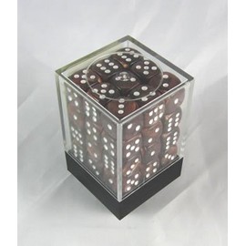 Marbeleized Brown Dice 12mm 6 Sided Set of 36 in Box