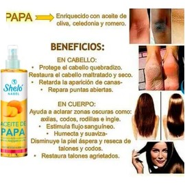 5 Aceite De Papa Reparador Piel Y Cabello 260 Ml Sheló Nabel