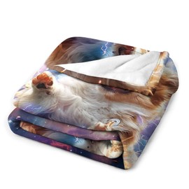 Corgi Blanket Funny Corgi Gifts for Girls Boys Woman Kids Corgi Dog Lover Starry Sky Throw Blankets Soft Blanket Warm Fleece Flannel Plush Blankets for Bed Sofa Couch 40"x50"