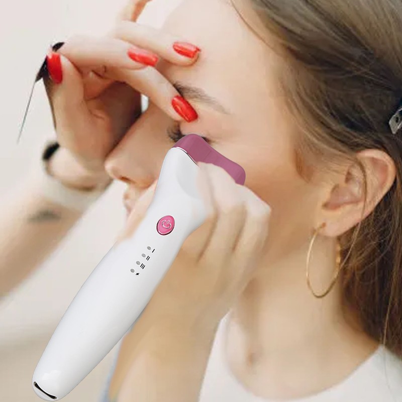 5D Push Heated Eyelash Curler Long Lasting Temperature Control Rechargeable