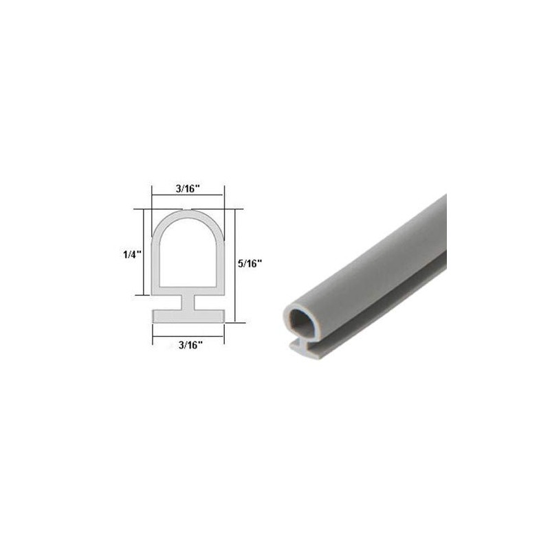 Gordon Glass Gray Vinyl Shower Door Bulb Seal - 84