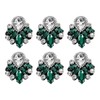 sourcing map 6Pcs Handmade Beaded Patches, Glass Crystal Rhinestone Appliques