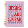 VNWEK Jesus and Softball Christian Spiral Notebook Journal 5.5x8.3 Inch,