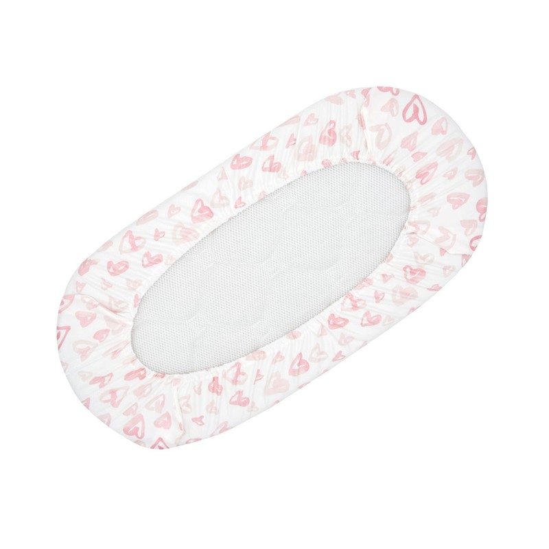 2Pcs Bassinet Sheet Polyester Cotton Breathable Elastic Bassinet Pad Mattress