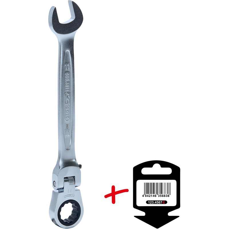KS Tools Gelenk-GEARplus Schlüssel 11mm / 96,04Nm mit Verriegelung, verchromt,