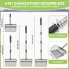 Eikovia Chicken Coop Accessories,15" Large Metal Chicken Poop Scooper, 22"