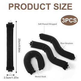 3 PCS Heatless Hair Curler Set – No Heat Soft Curling Rods, Achieve Beautiful Curls Without Damaging Your Hair