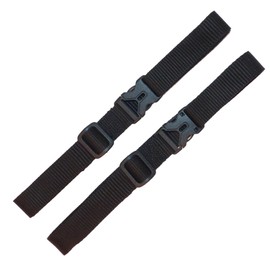 25mm Webbing Strap with Quick Release and Length-Adjusting Buckles (Pack of Two) (black, 3 metres)
