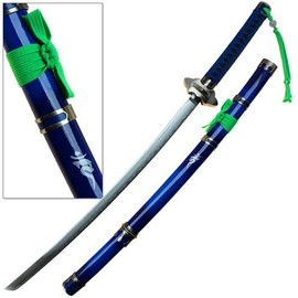 Sword Blue Anime Replica of Exorcist Swords Katana Unsharpened Carbon Steel
