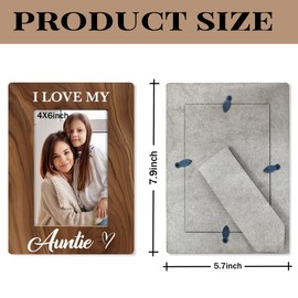 Auntie Photo Gift for Best Aunt, I Love My Auntie Photo Frame, Holds 4 x 6 Inch Photo, Farmhouse Wooden Picture Frame Gift, Aunt Birthday Christmas Gift Idea, Mother's Day Gift for Aunt