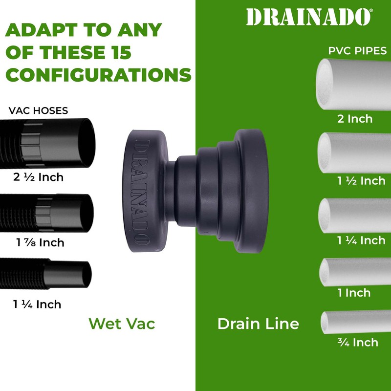 DRAINADO - Multi Vacuum Hose to PVC Pipe Adapter -