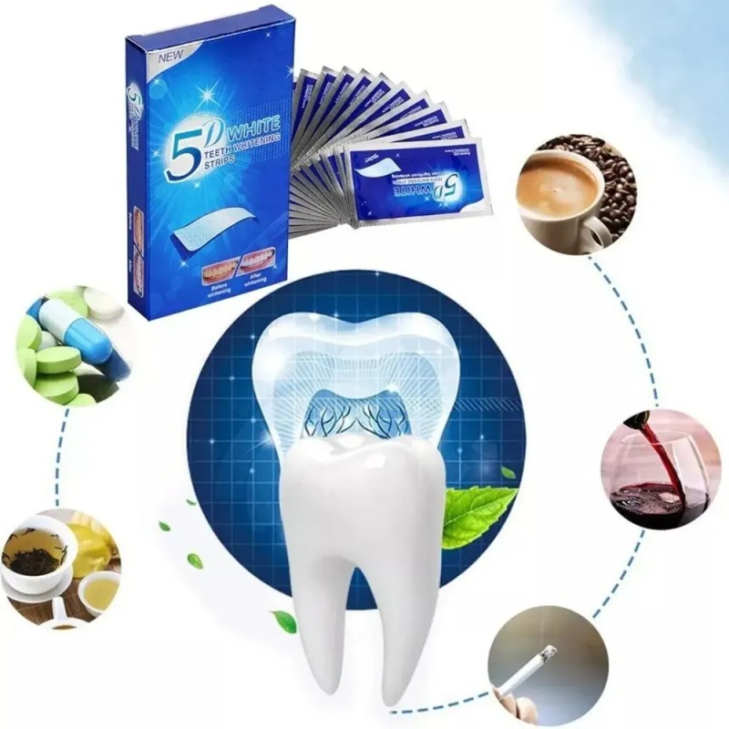 21 Piezas Tiras Bandas Blanqueadoras Tratamiento Dental 5d