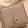 Collar mujer oro rosa corazón elegante dije colgante chapado en