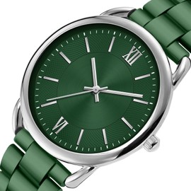 Bisley Women Dark Green Metal Bracelet Watch Three Hand Analog Watch