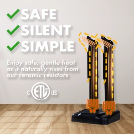 JobSite Boot Dryer with Rubber Drip Tray - Silent Shoe Dryer & Warmer