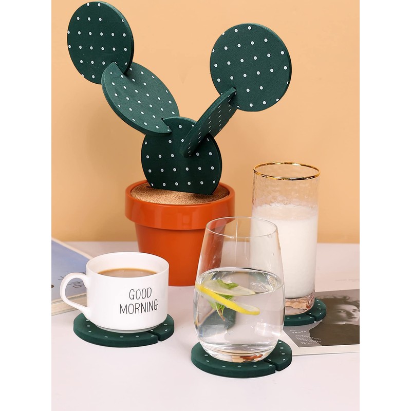 Coasters Cactus Set of 6 DIY Funny Coasters for Drinks