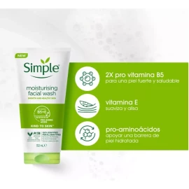 Simple Limpiador Facial Humectante Rostro 150 Ml