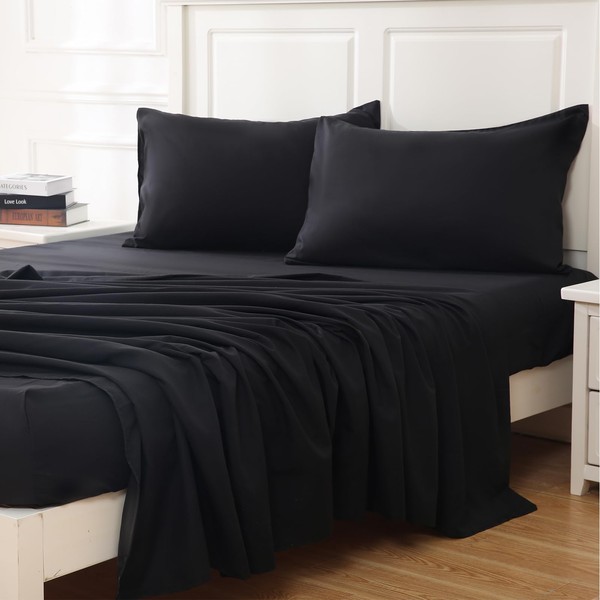 Bedlifes King Size Sheet Set, Soft Breathable Smooth Microfiber Bed