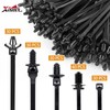 Xislet 160Pcs Nylon Universal Cable Tie Buckle Zip Tie Clips