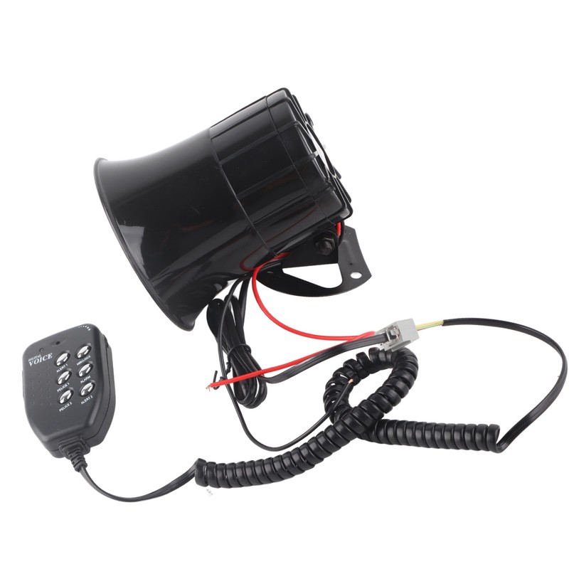 50W 120dB Car Loud Horn 6 Sounds Emergency Warning Alarm