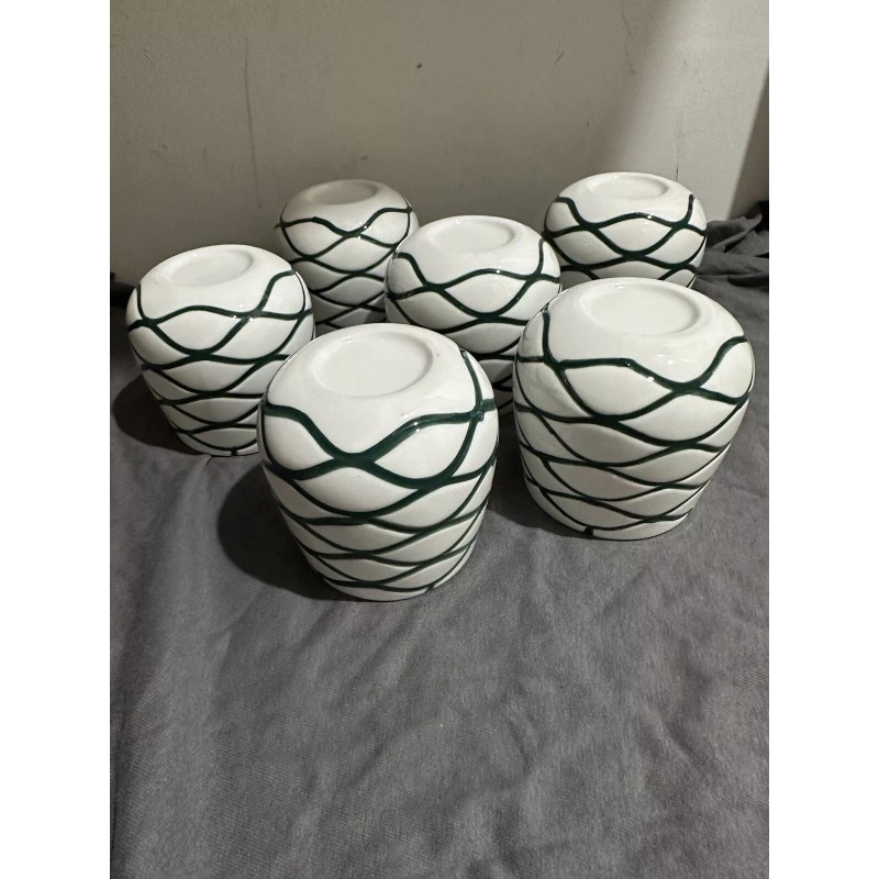 Mijenta Tequila Ceramic Cups Green White Rabbit Design Barware Mug