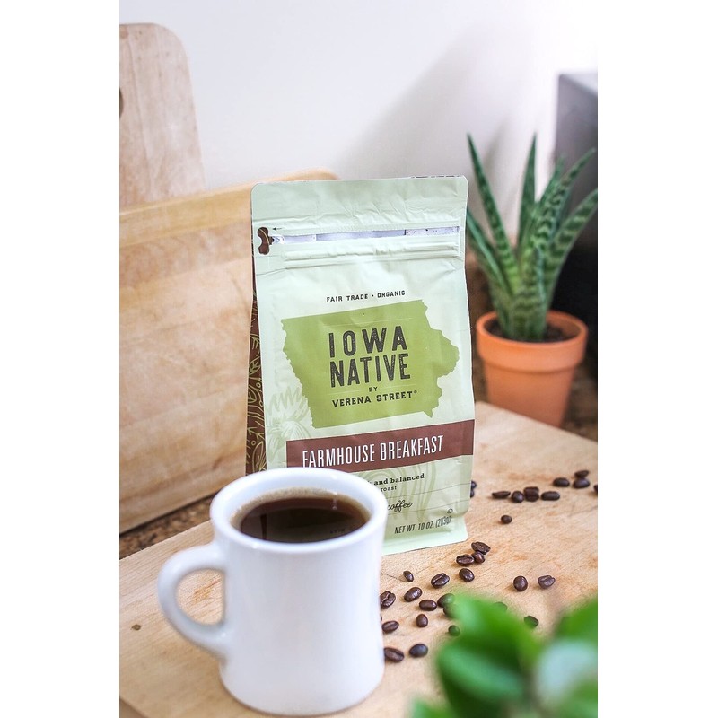 Iowa Native Fair Trade Organic 10 Ounce Whole Bean Coffee,