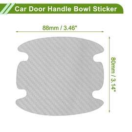 HOPESPANNER Universal 80x88mm Car Door Cup Protector Sticker Anti-Scratches+Auto Door Handle Protective Film 1 Set Silver Tone
