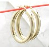 HSN 1.5" Technibond Plain Oval Hoop Earrings 14K Yellow Gold