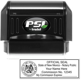PSI Pre-Inked NM Notary Stamp - State Board Compliant Notarial Stamp for New Mexico Notary Public - 7/8 x 2-1/4 Inch Stamp - Ideal for New Mexico Notary Public, NM Notary Stamp, NM Notarial Seal