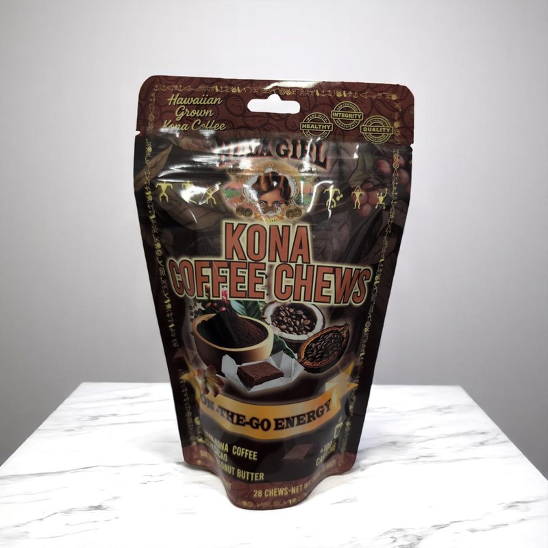 Hula Girl Kona Coffee Chews 140 Grams Pouch Bag