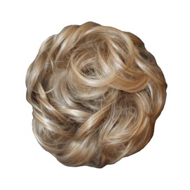 CiCiCa – Synthetic Hairpiece Scrunchie with Elastic Band, Mixed Light Ash Brown and Bleach Blonde, Messy Donut Chignon, Hair Bun Extension, Updo Hairpiece, Hair Scrunchie for Women Daily Use.