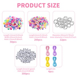 Rayakt 566PCS Keyring Making Kit - DIY Keychain Making Kits with Letter Beads, Heart Beads & Cords - Complete Supplies for Custom Keyrings, Backpack Charms & Party Favors