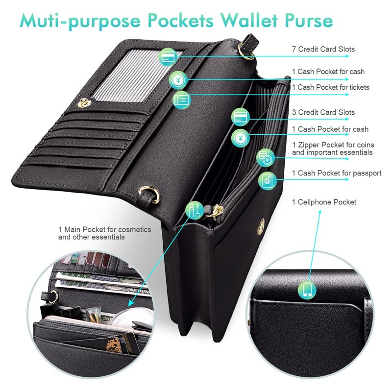 nuoku Women Small Crossbody Bag Cellphone Purse Wallet with RFID