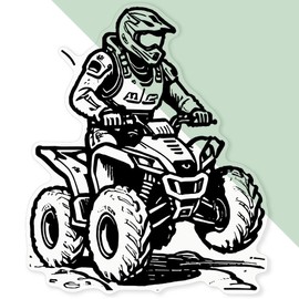 Extra Large 460mm 'Amphibious ATV 4 Wheeler' Transparent/Clear Sticker Decal for Windows/Cars/Walls (DC00128219)