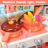 HOLYFUN Kids Kitchen Playset, Kitchen Set for Toddler with Sound