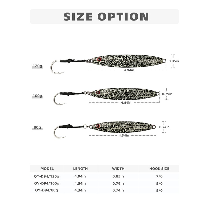 BLUEWING Fishing Lures Slow Pitch Jig Flat Fall Jigging Pitching