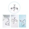 Dtup Anillo Gatito Elegante Plata Gato Regalo Minino Cat Kawaii