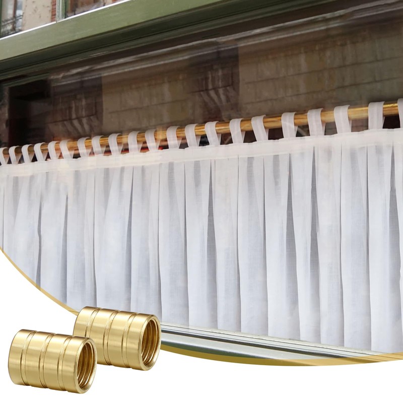 Otoolling 8 Pcs Inside Mount Cafe Curtain Rod Brackets, Brass